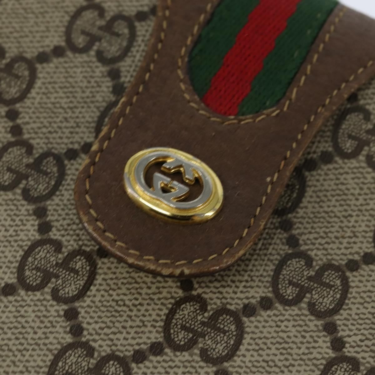 Gucci GUCCI GG Supreme Web Sherry Line Bag PVC Beige Gold 116 02 076 Authentic 148812