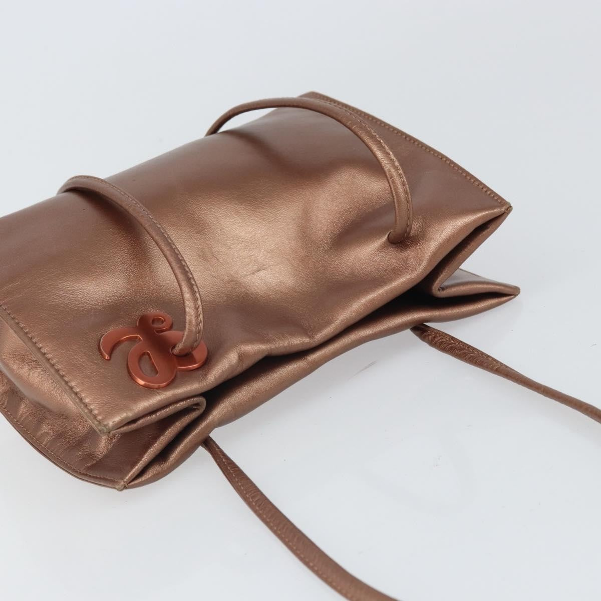 Loewe LOEWE Shoulder Bag Leather Brown Gold Authentic 162859
