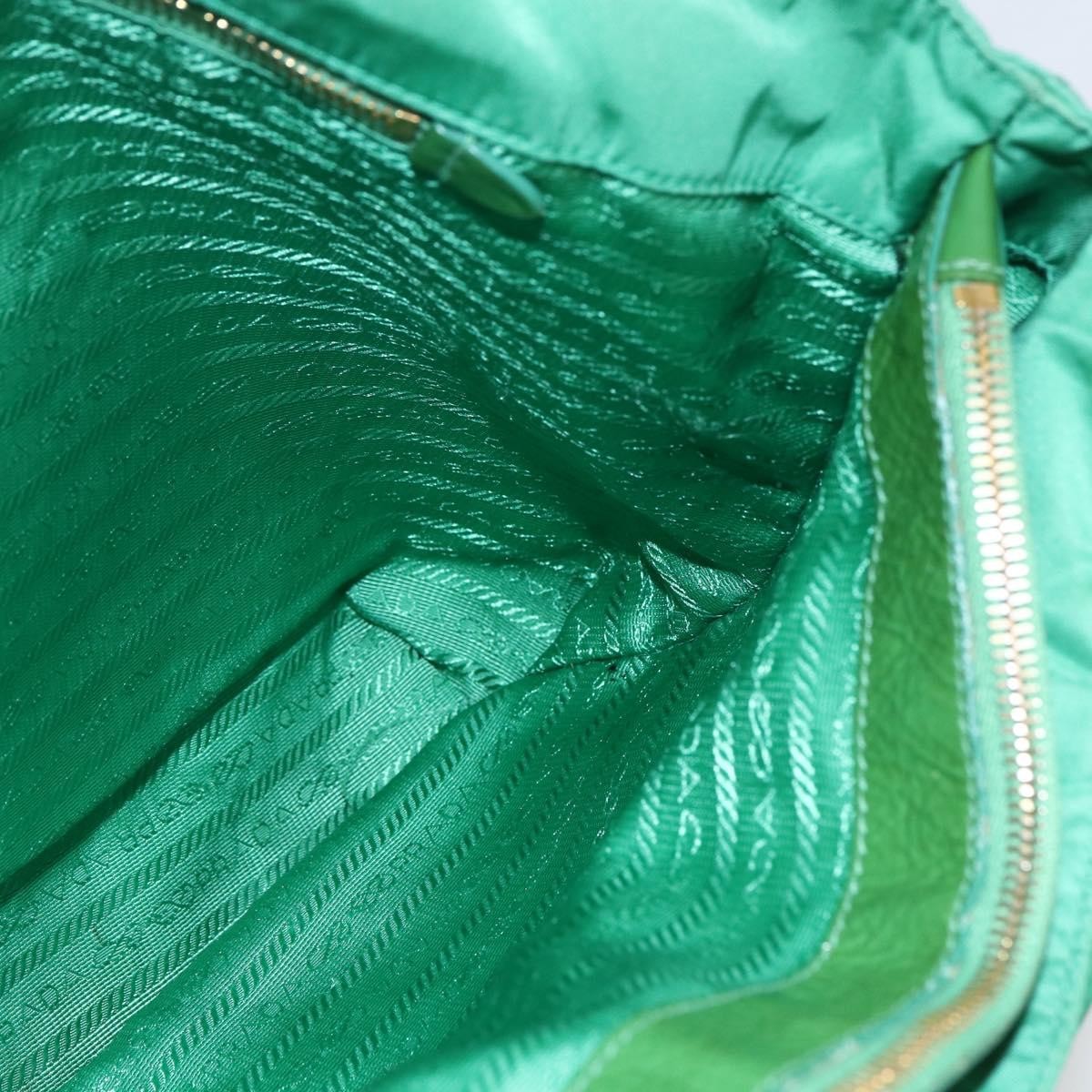 Prada PRADA Tote Bag Nylon Green Gold Authentic 155942