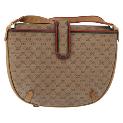 Gucci GUCCI Micro GG Supreme Shoulder Bag PVC Beige Gold Authentic 176833