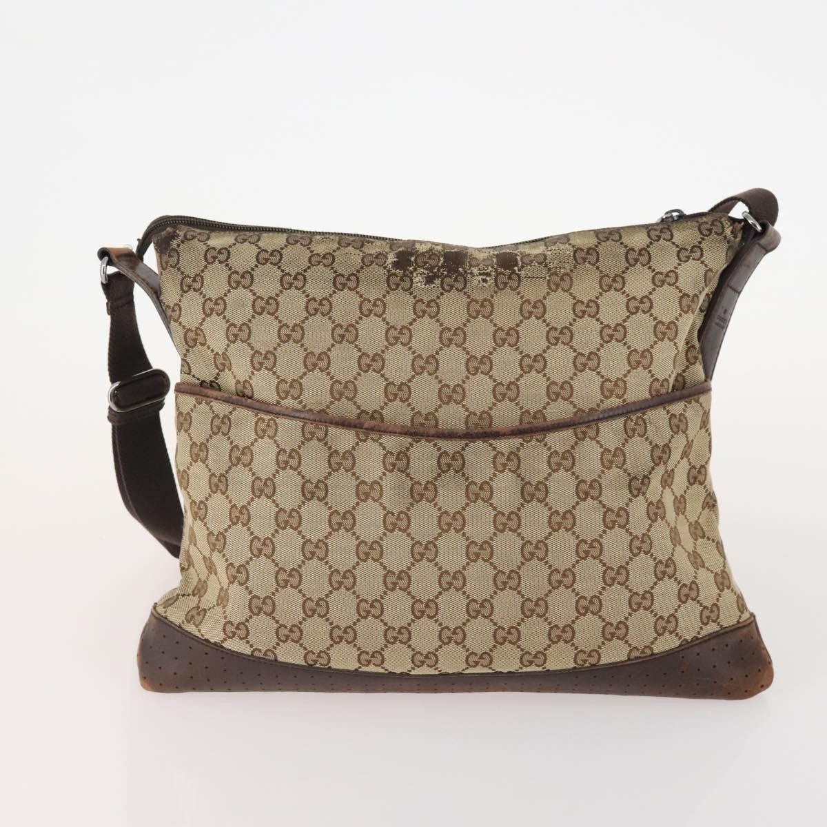 Gucci GUCCI GG Supreme GG Crystal GG Canvas Bag PVC 4 Set Navy Beige Authentic YKZ424