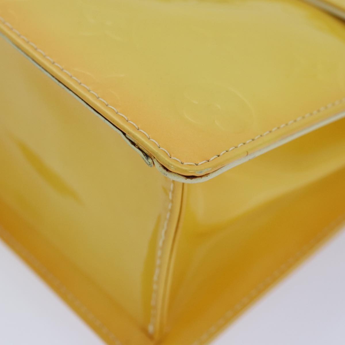 Louis Vuitton LOUIS VUITTON Monogram Vernis Spring Street Bag Lime Yellow M91068 Authentic 86715