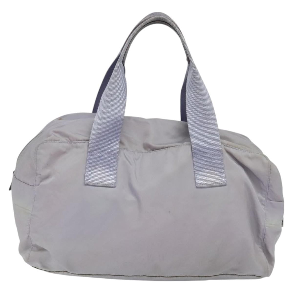 Prada PRADA Boston Bag Nylon Purple Silver Authentic 115876