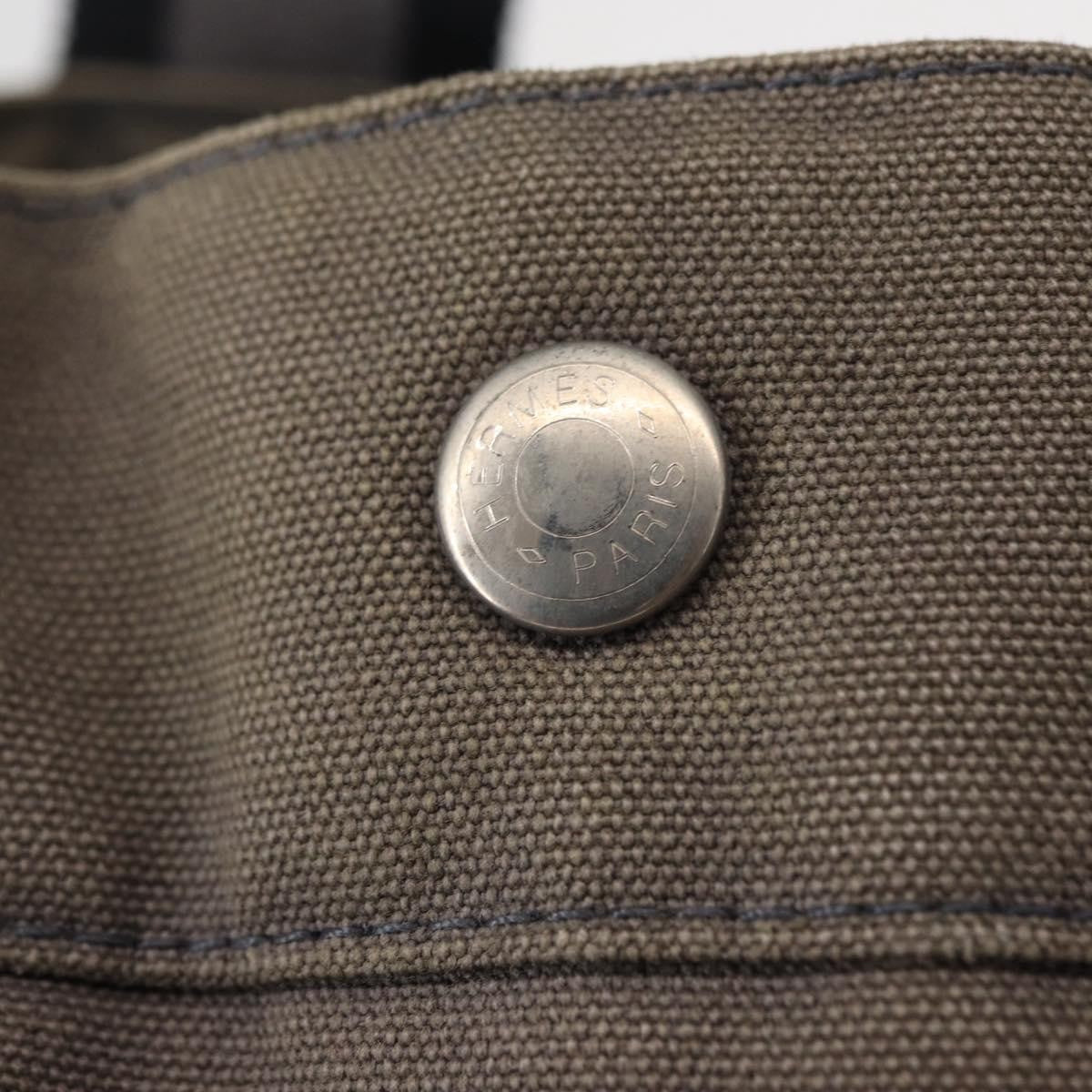 Hermès Hermès HERMES Fourre ToutMM Hand Bag Canvas Gray Silver Authentic 151280