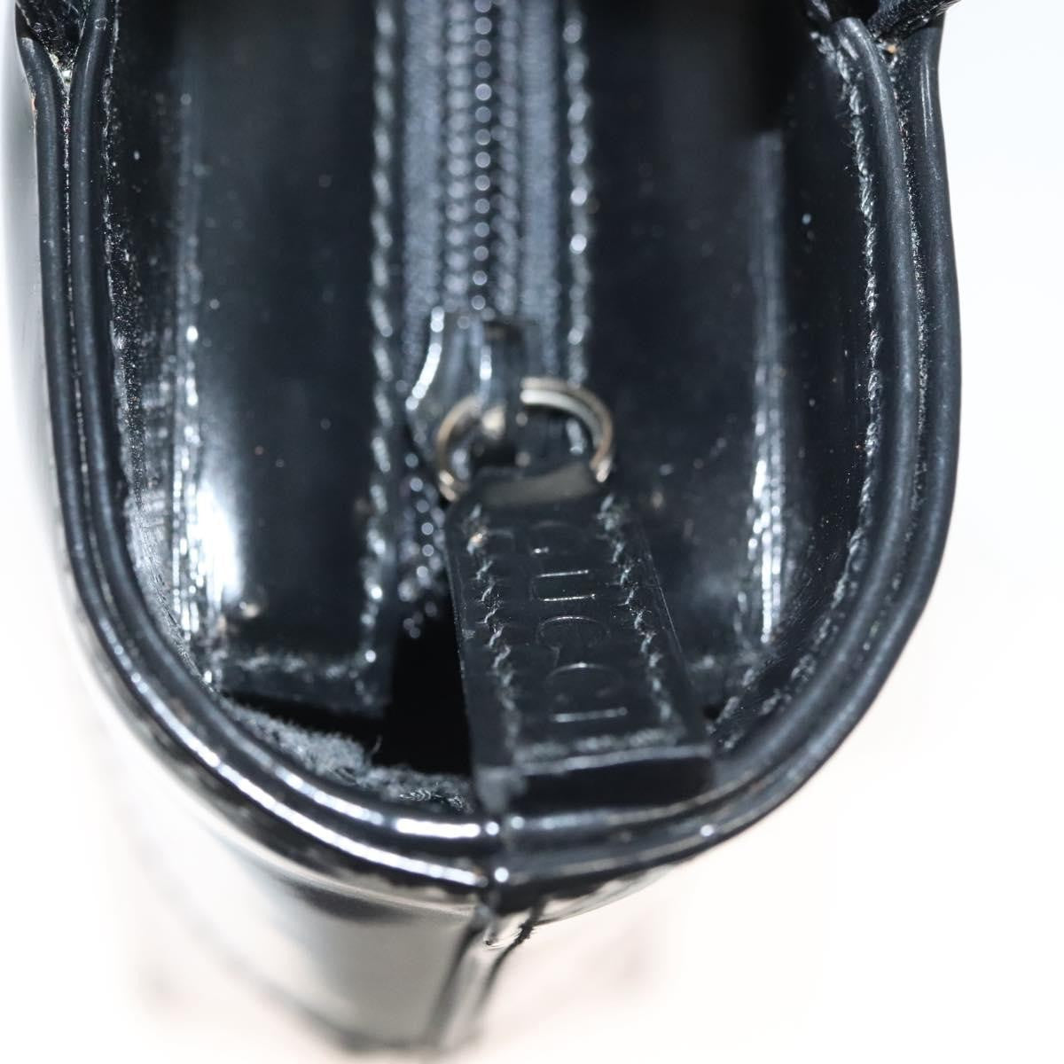 Gucci GUCCI Hand Bag Enamel 2way Black Gold 000 2113 0553 Authentic ti3137