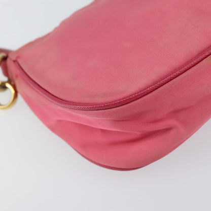 Prada PRADA Shoulder Bag Nylon Leather Pink Gold Authentic 155082