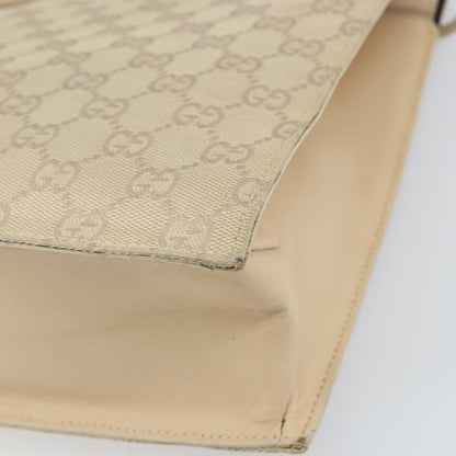 Gucci GUCCI GG Canvas Tote Bag Beige Silver 002 1053 Authentic 170373
