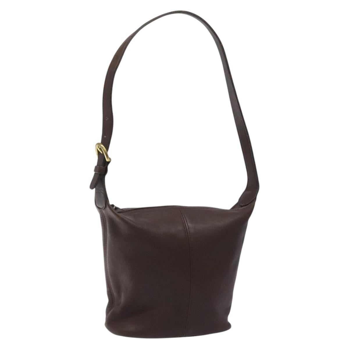 Coach Coach Shoulder Bag Leather Brown gold Authentic am8019