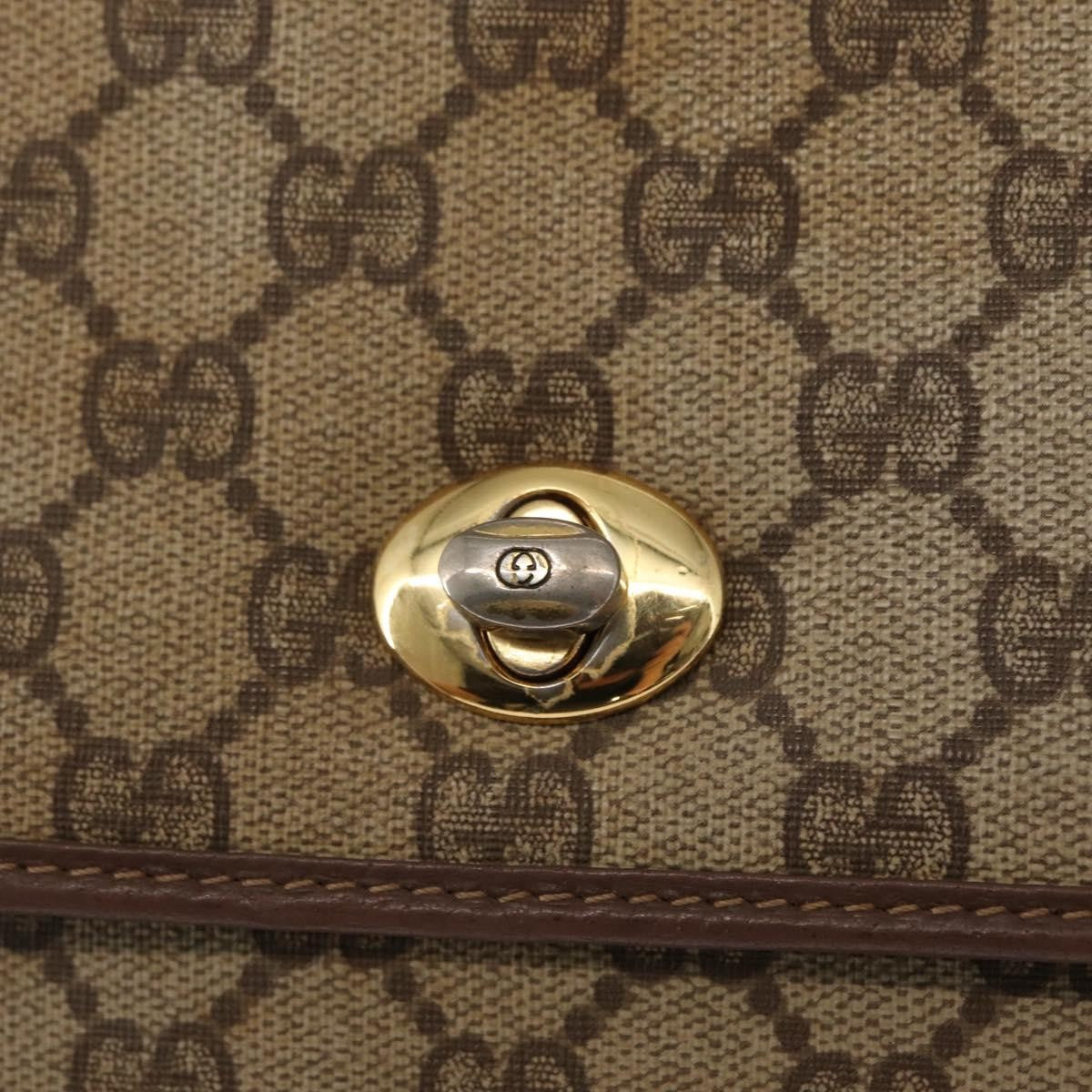 Gucci GUCCI GG Supreme Shoulder Bag PVC Beige Gold 004 115 6197 Authentic 162108