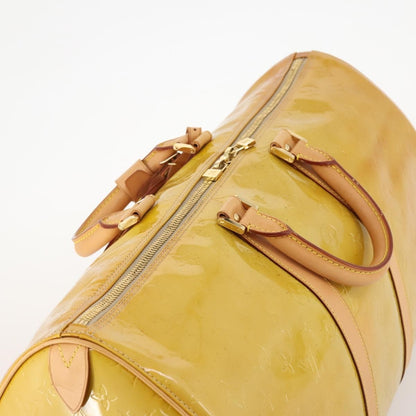 Louis Vuitton LOUIS VUITTON Monogram Vernis Mercer Boston Bag Beige M91000 LV Authentic ARZ413