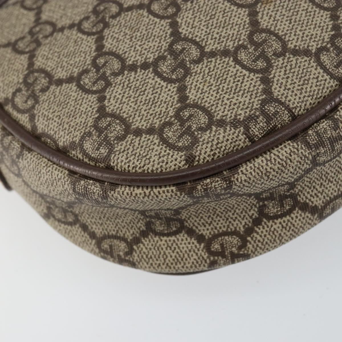 Gucci GUCCI GG Supreme Web Sherry Line Bag PVC Beige Gold 007 58 6112 4023 Authentic 150125