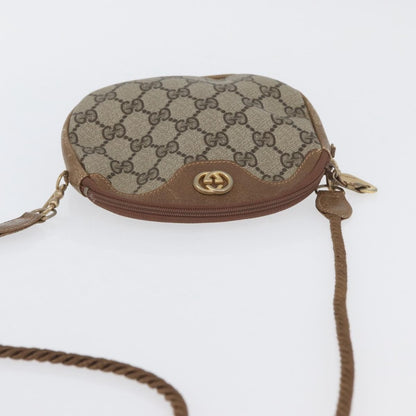 Gucci GUCCI GG Supreme Shoulder Bag PVC Beige Gold Authentic SW2190