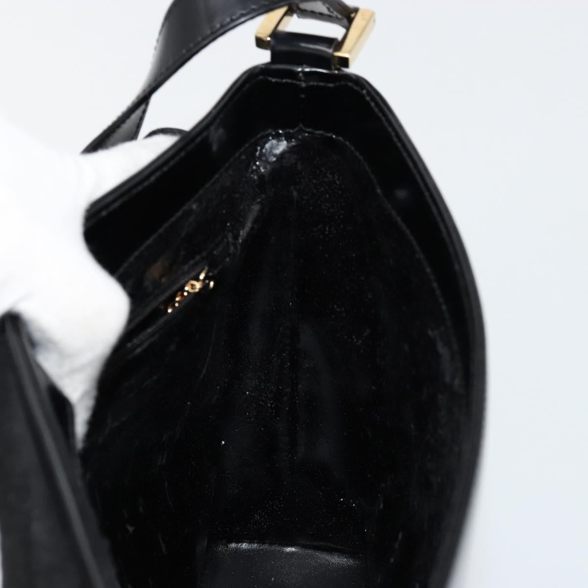 Gucci GUCCI Shoulder Bag Patent leather Black Gold 001 2113 1792 Authentic 149795