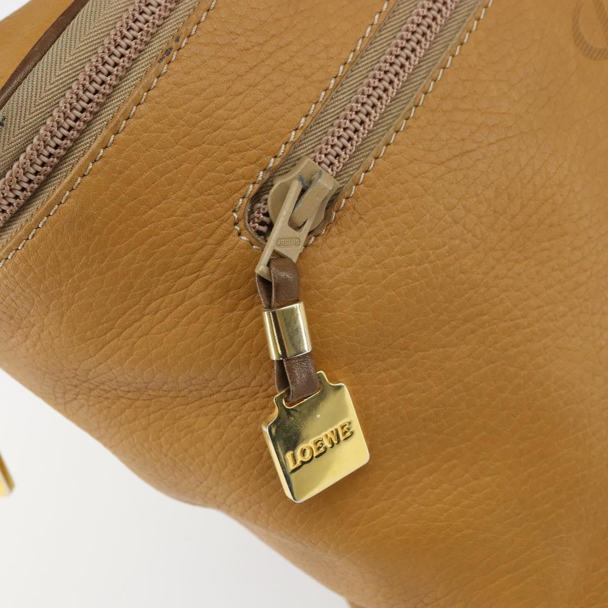 Loewe LOEWE Hand Bag Leather Beige Gold Authentic 165106