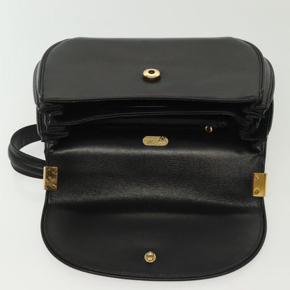 Gucci GUCCI Hand Bag Leather Black Gold 000 056 0004 Authentic ep10863