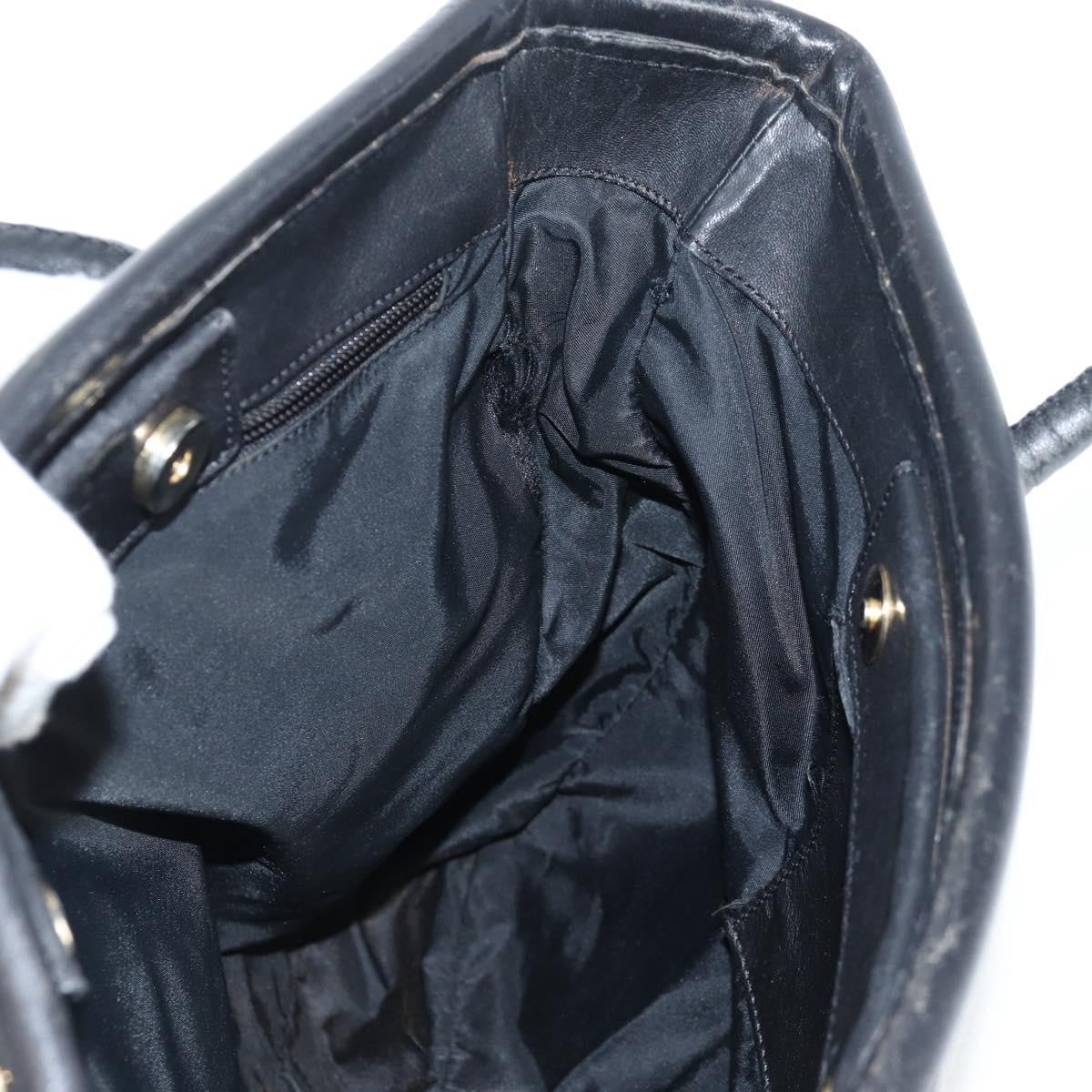 Celine CELINE Tote Bag Nylon Black Gold Authentic 136206