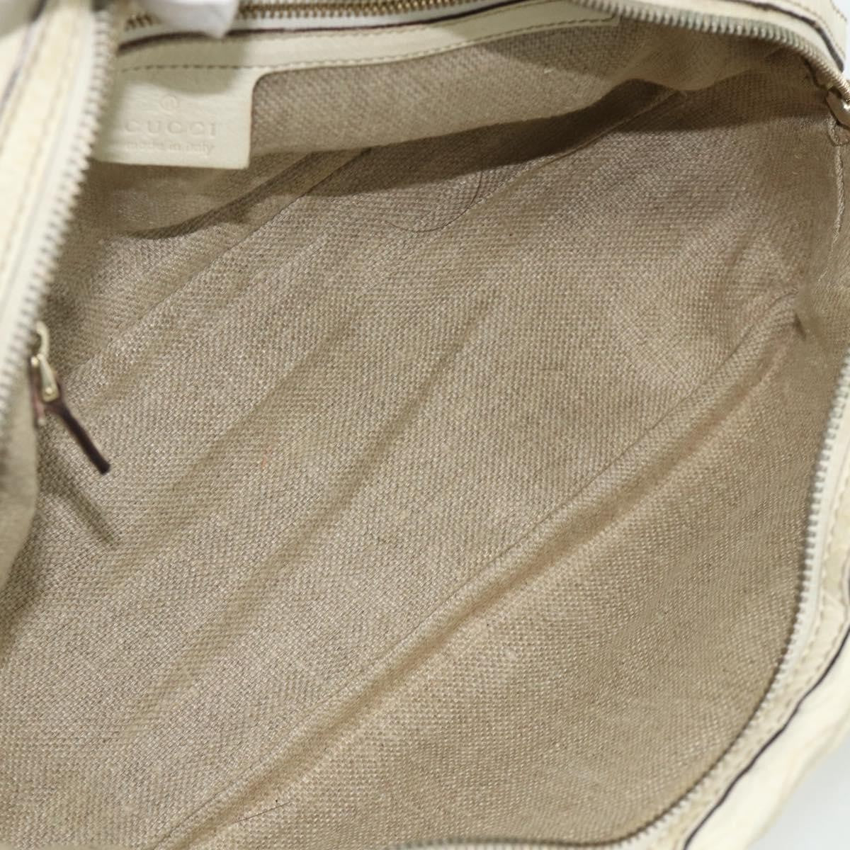 Gucci GUCCI Bamboo Boston Bag Leather White Gold 154376 Authentic ep14116