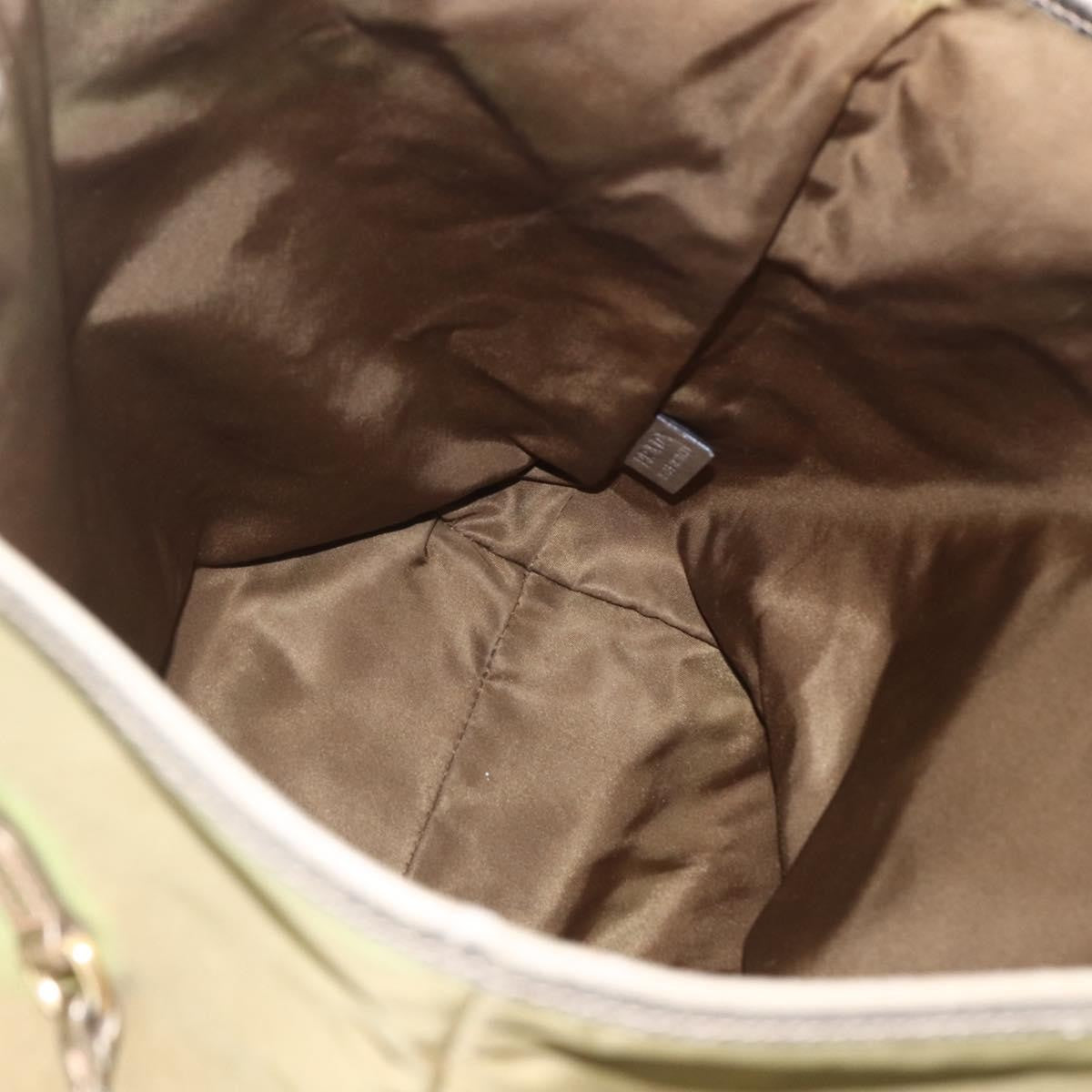 Prada PRADA Hand Bag Nylon Khaki Gold Authentic 159131