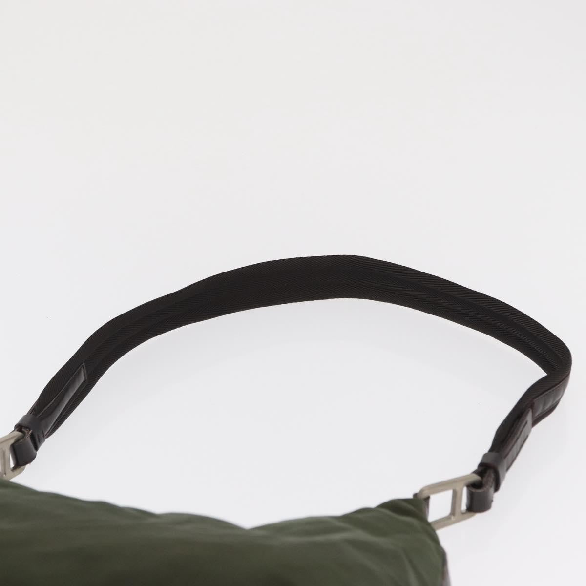 Prada PRADA Shoulder Bag Nylon Khaki Silver Authentic 165486