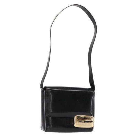 Gucci GUCCI Shoulder Bag Patent leather Black Gold 007 3444 0282 Authentic ti3515