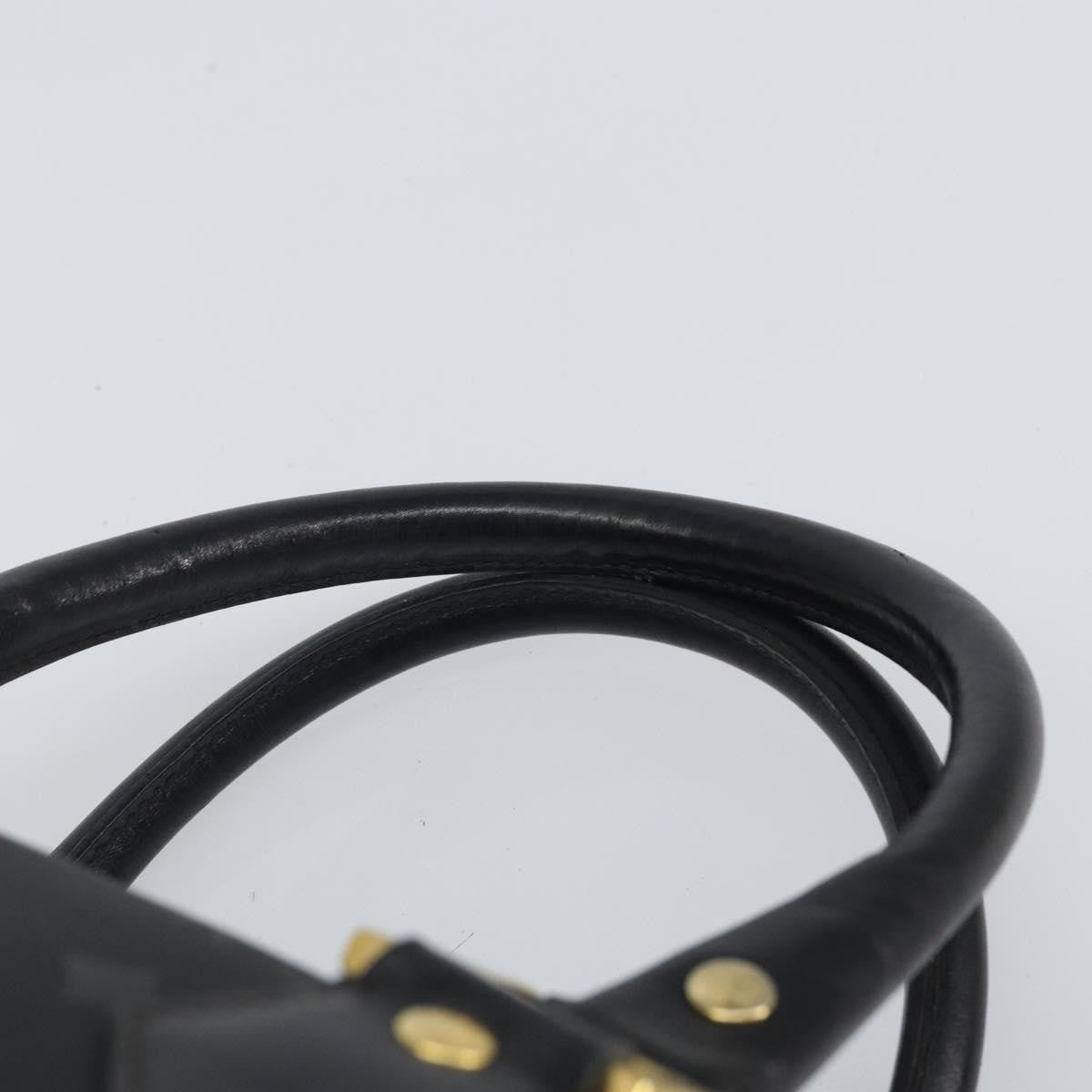 MCM MCM Vicetos Logogram Hand Bag PVC 2way Black Gold Authentic 160735