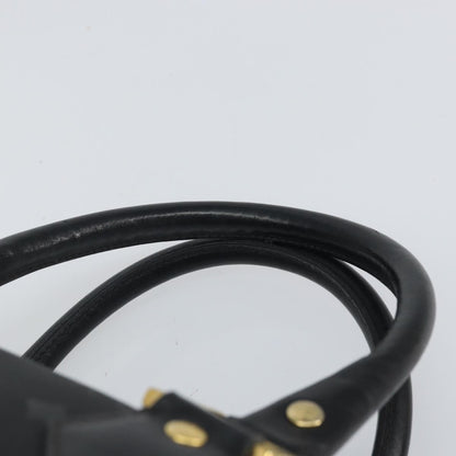 MCM MCM Vicetos Logogram Hand Bag PVC 2way Black Gold Authentic 160735