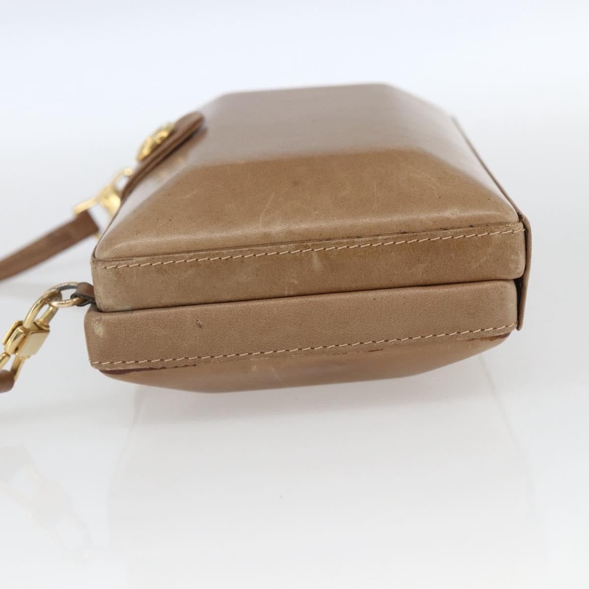 Gucci GUCCI Shoulder Bag Leather Beige Gold Authentic SW1879