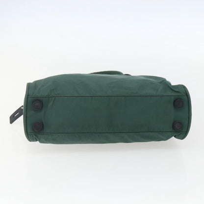 Prada PRADA Hand Bag Nylon Green Silver Authentic 154193