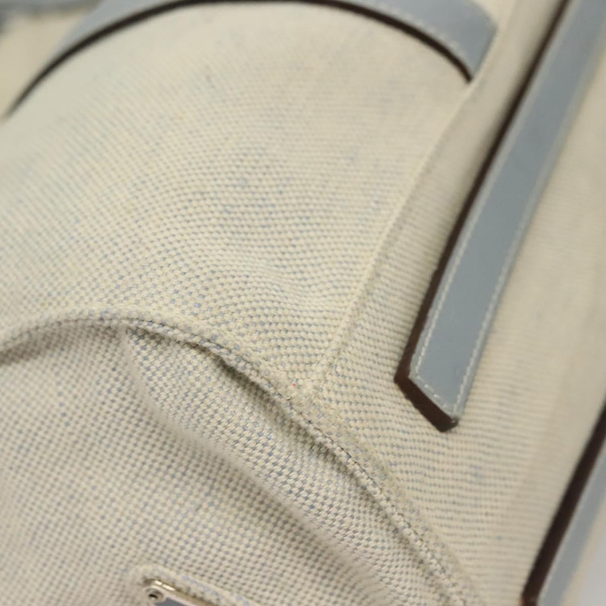 Prada PRADA Tote Bag Canvas Beige Silver Authentic 133386