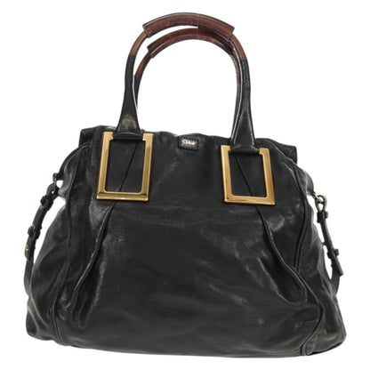 Chloé Chloé Chloe Etel Hand Bag Leather 2way Black Gold Authentic 156936