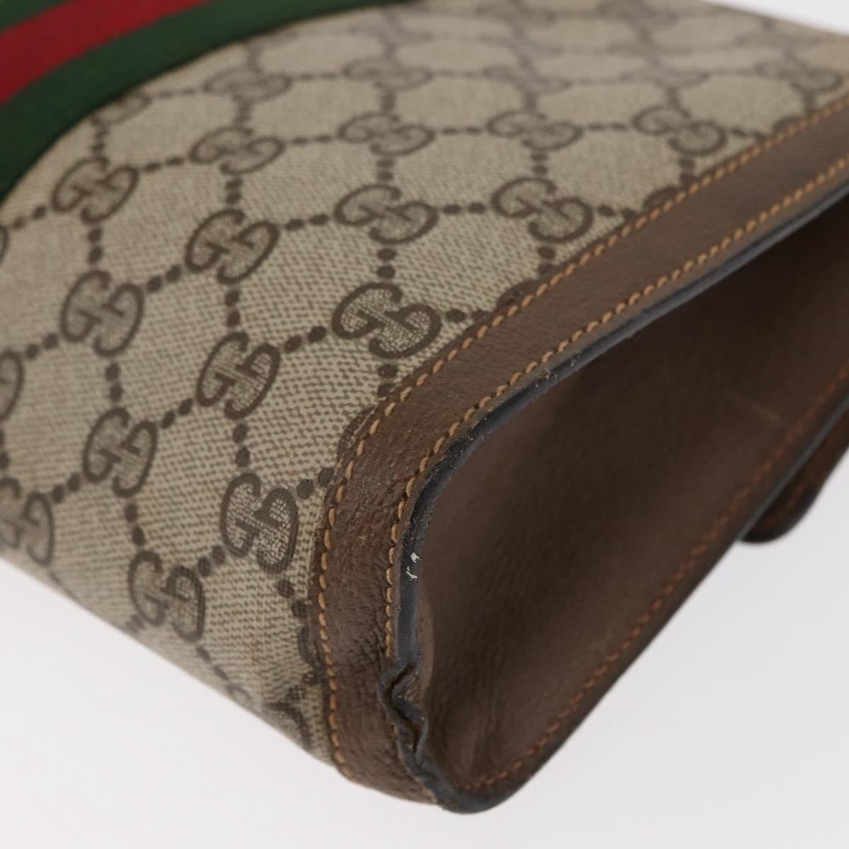Gucci GUCCI GG Supreme Web Sherry Line Clutch Bag PVC Beige Gold 89 01 006 Authentic 155387