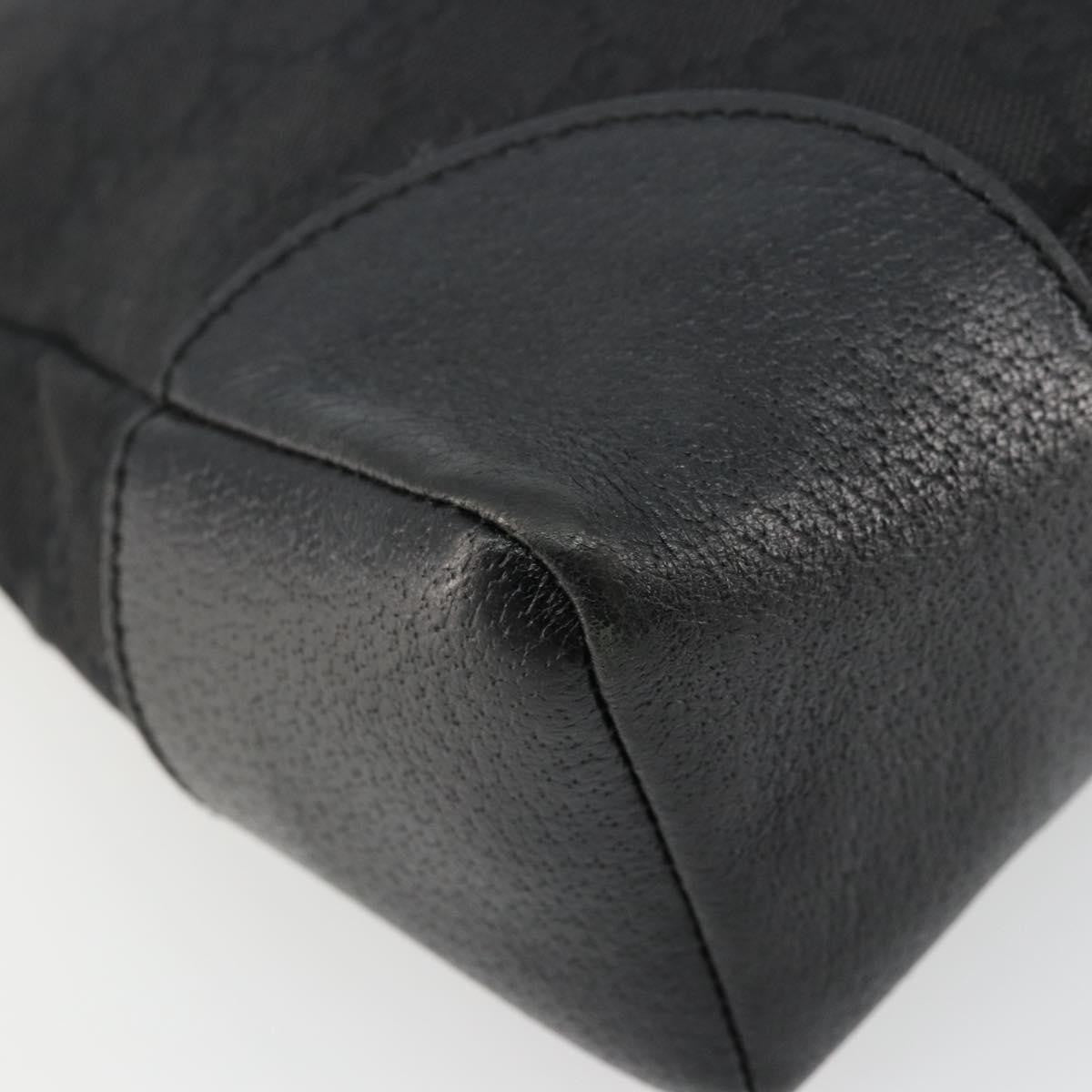 Gucci GUCCI GG Canvas Shoulder Bag Black Silver 114273 Authentic ep14561