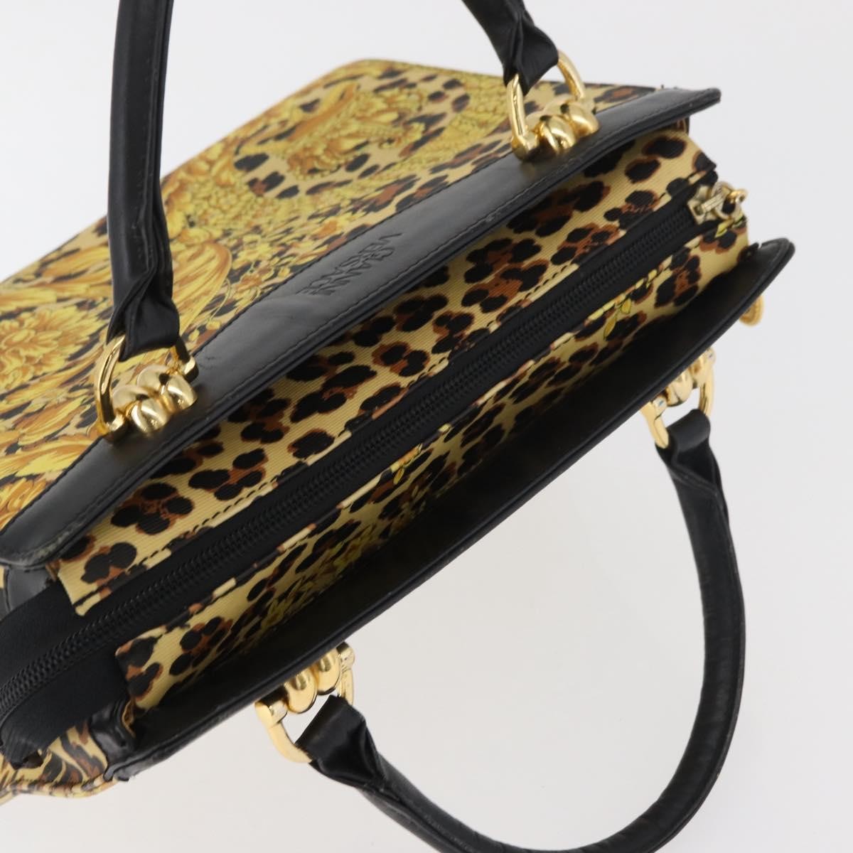 Versace VERSACE Hand Bag PVC Leather Yellow Gold Authentic 177929