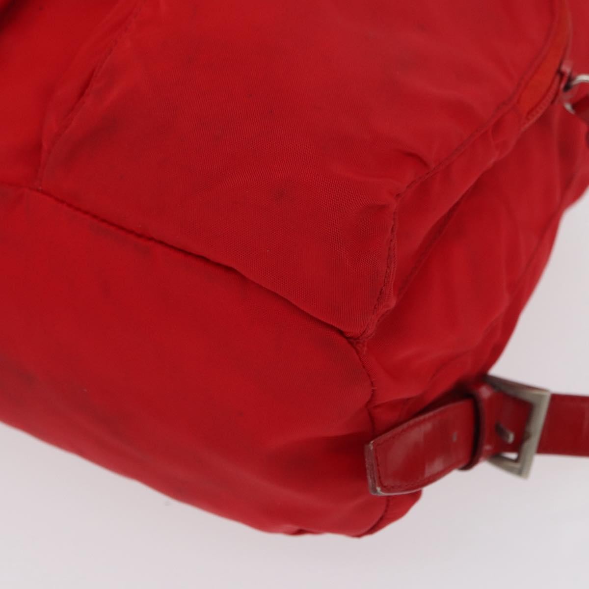 Prada PRADA Backpack Nylon Red Silver Authentic 164789 Bag