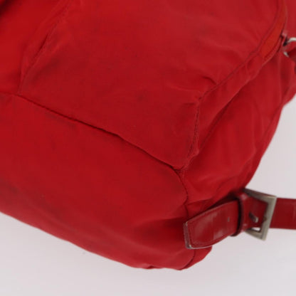 Prada PRADA Backpack Nylon Red Silver Authentic 164789 Bag