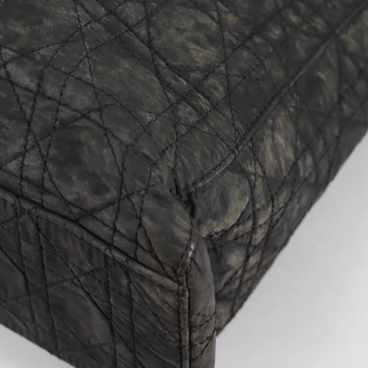 Dior Christian Dior Canage Tote Bag Nylon 2way Black Gold Authentic 140681