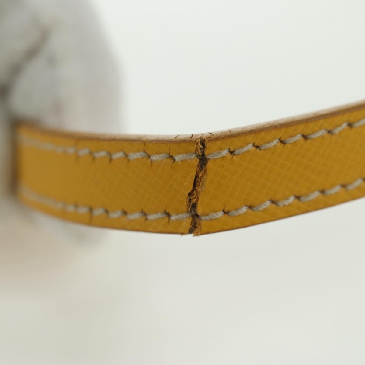 Prada PRADA Chain Shoulder Bag Nylon Leather Yellow Gold Authentic 143507