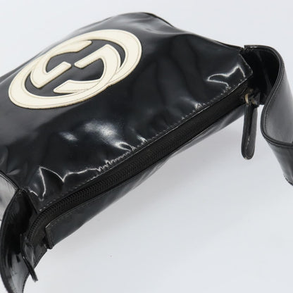 Gucci GUCCI Shoulder Bag Enamel Black Authentic 160485