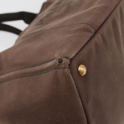 Prada PRADA Canapa MM Hand Bag Canvas Brown Gold Authentic 176198