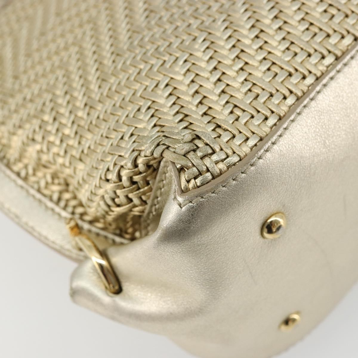 Salvatore Ferragamo Salvatore Ferragamo Sofia Gancini Hand Bag Leather 2way Gold Authentic 179912A