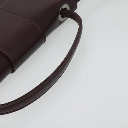 Jimmy Choo Jimmy Choo Hand Bag Leather Bordeaux Silver Authentic BA5034