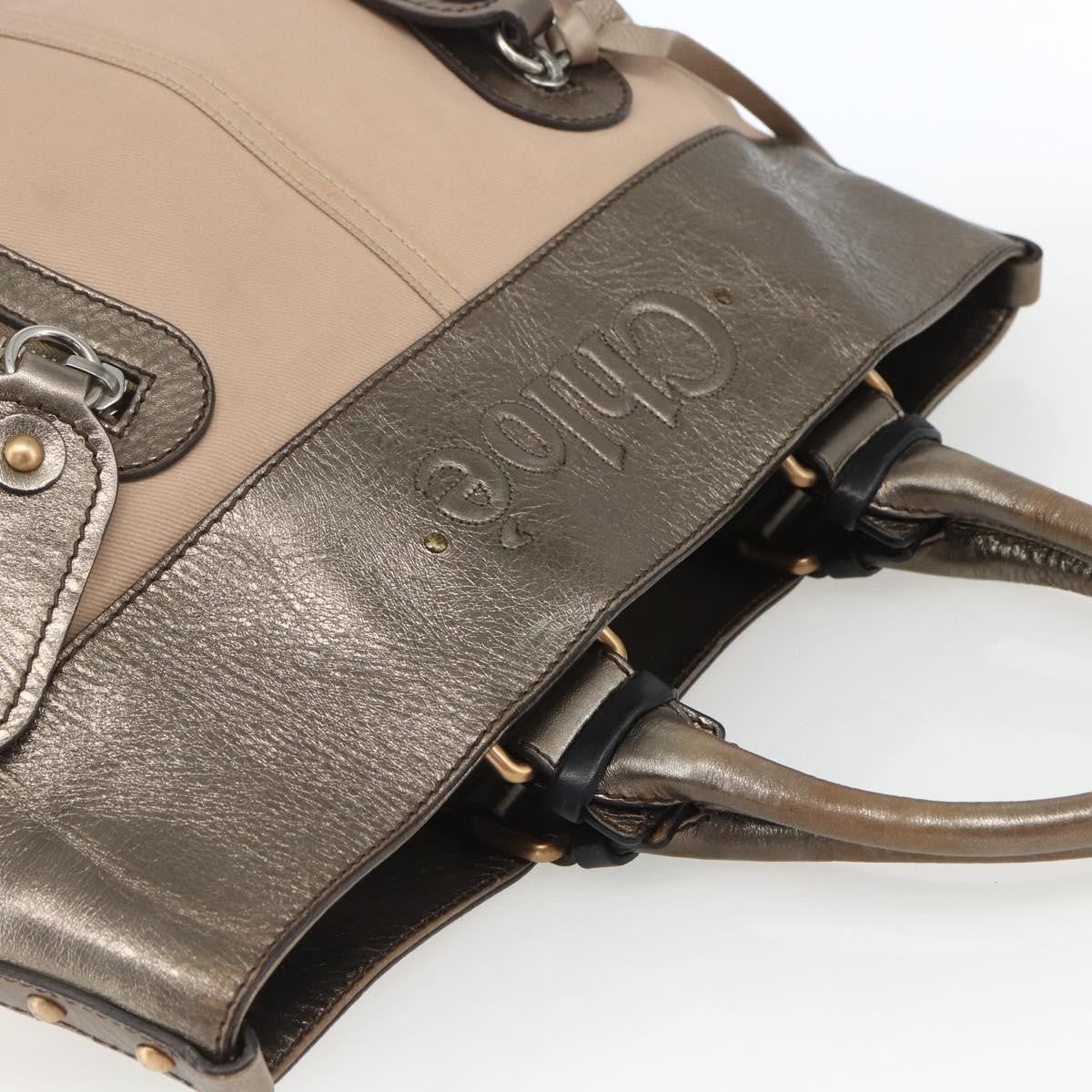 Chloé Chloé Chloe Tote Bag PVC Leather Gold Authentic 162332