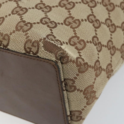 Gucci GUCCI GG Canvas Tote Bag Beige Silver 31244 Authentic LNZ092