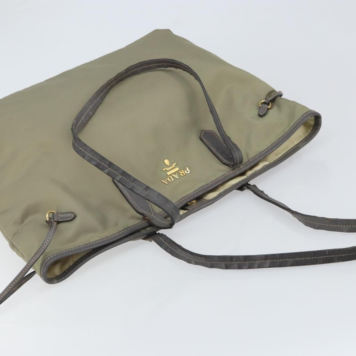 Prada PRADA Tote Bag Nylon Beige Gold Authentic 163284