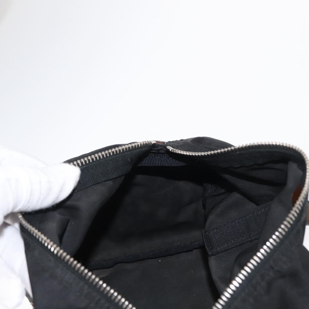 Prada PRADA Hand Bag Nylon Black Silver Authentic 153944