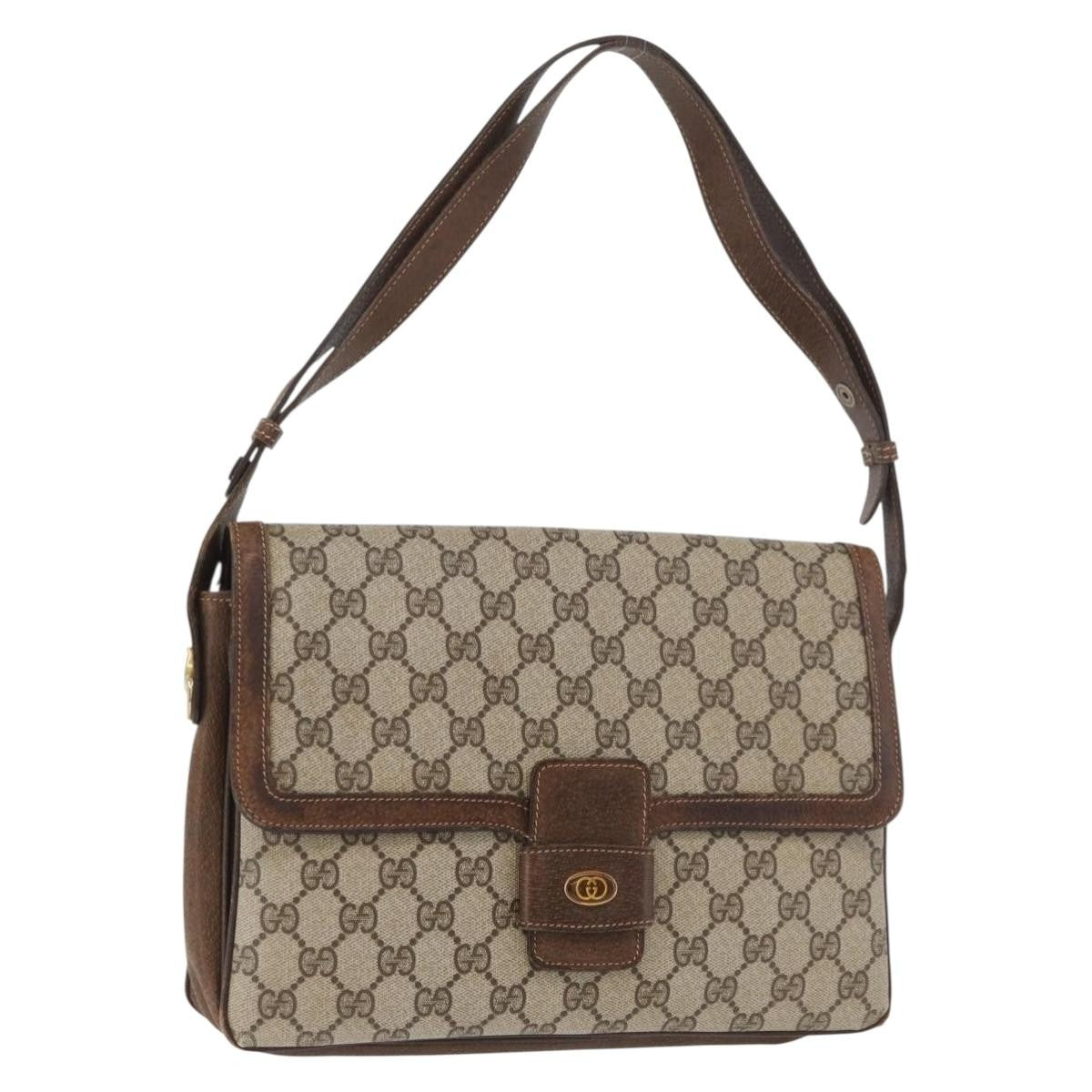 Gucci GUCCI GG Supreme Shoulder Bag PVC Beige Gold 001 16 4084 Authentic hk2993