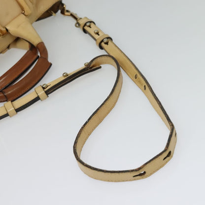Chloé Chloé Chloe Etel Hand Bag Leather 2way Beige Gold Authentic am9018