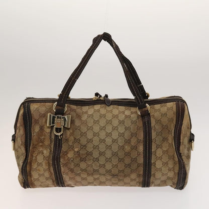 Gucci GUCCI GG Canvas Crystal Shoulder Bag 2 Set Beige Brown Authentic hk2866