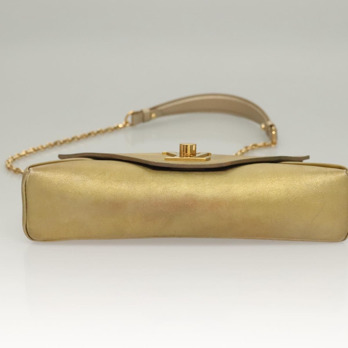 Louis Vuitton LOUIS VUITTON Love Note Shoulder Bag Leather Gold M53069 LV Authentic BA4535