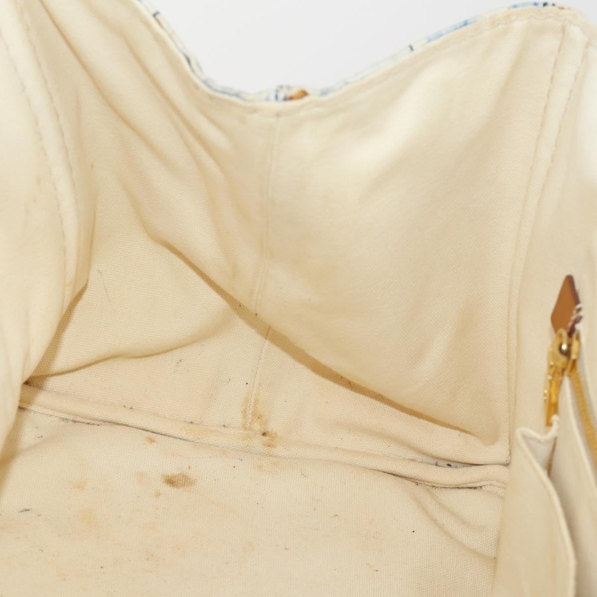 Prada PRADA Canapa GM Hand Bag Canvas Ivory Gold Authentic YKZ040